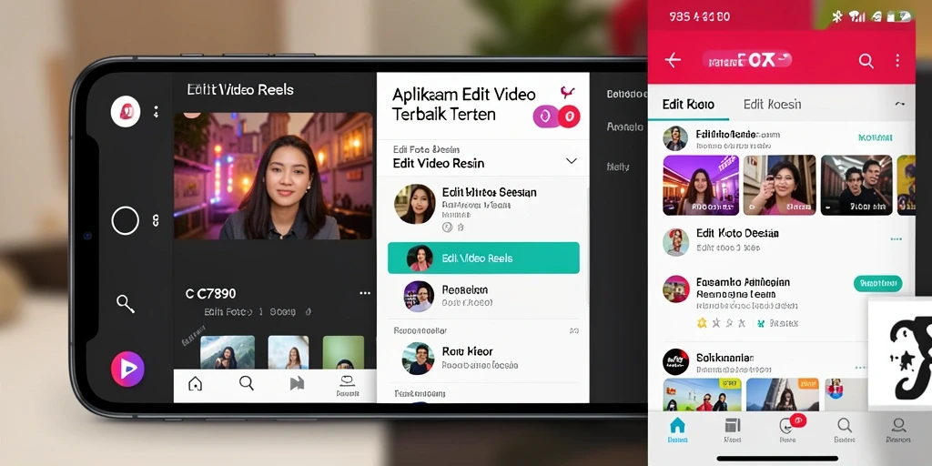 Tampilan antarmuka C7890 yang menyenangkan untuk mengedit Video Reels.