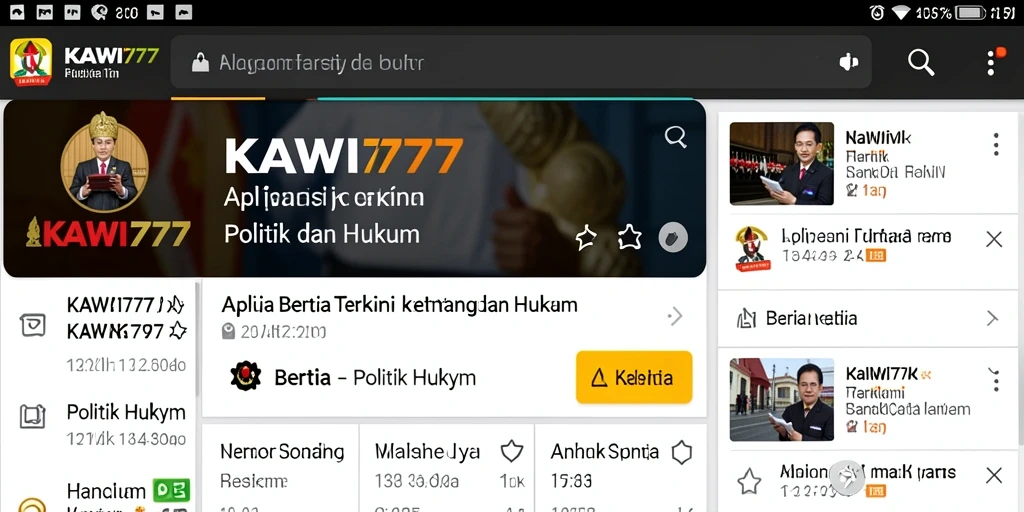 Tampilan antarmuka KAWI777 yang informatif dan mudah digunakan.