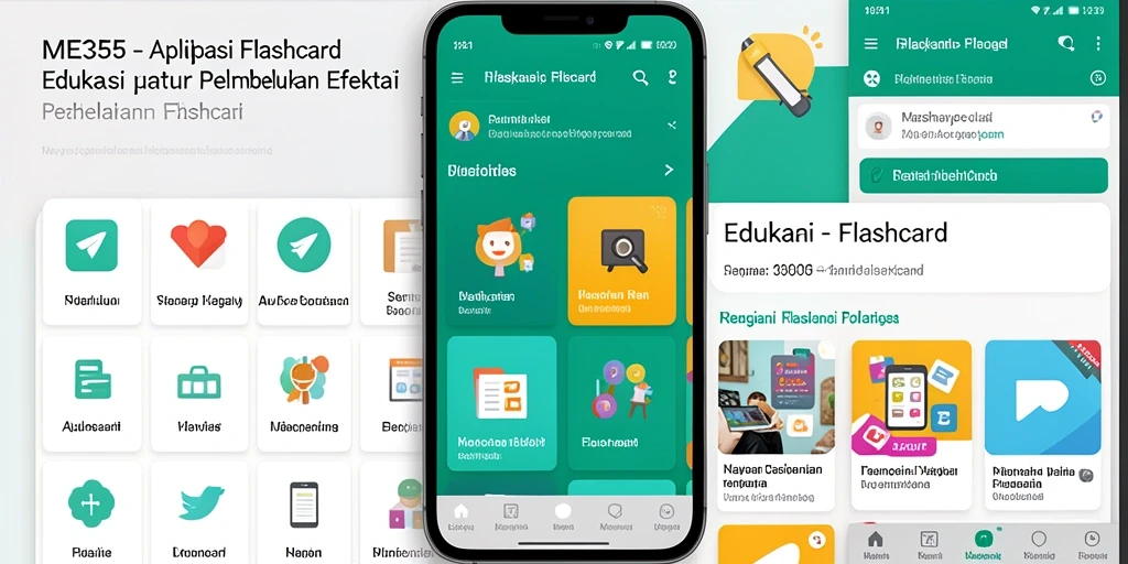 Tampilan antarmuka aplikasi Flashcard ME355 yang interaktif dan menarik.