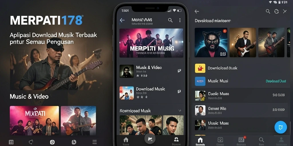 Antarmuka MERPATI178 dengan fitur Download Musik yang mudah digunakan.
