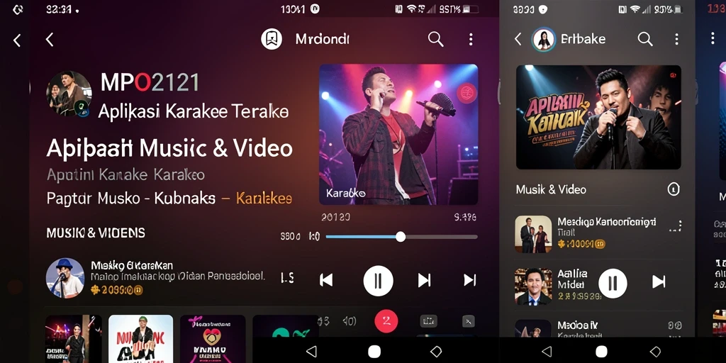 Tampilan antarmuka MPO2121 dengan fitur Karaoke yang menarik dan mudah digunakan.