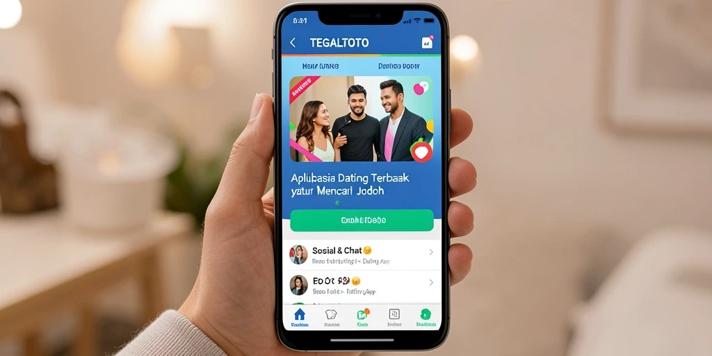 Antarmuka TEGALTOTO menampilkan fitur-fitur dating yang menarik dan mudah diakses.