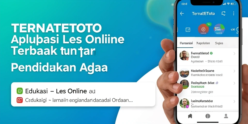 Antarmuka aplikasi TERNATETOTO dengan fitur Les Online yang informatif.